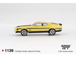 FORD MUSTANG MACH 1 GRABBER YELLOW 1971 - blistr -1:64 - Mini GT - blister