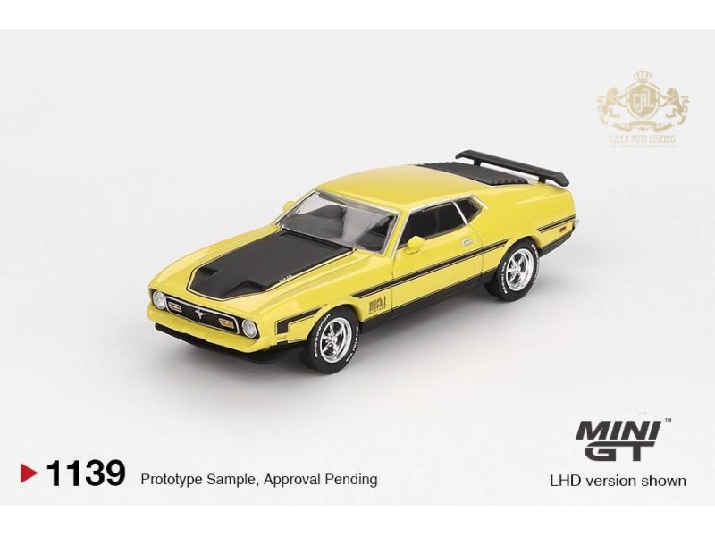 FORD MUSTANG MACH 1 GRABBER YELLOW 1971 -1:64 - Mini GT
