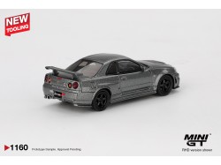 NISSAN SKYLINE GTR (R34) DARK METAL GRAY NISMO CRS 1999 -1:64 - Mini GT - blistr