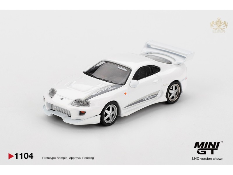 TOYOTA SUPRA MK4 (A80) VEILSIDE COMBAT V-I WHITE PEARL met- 2014  -1:64 - Mini GT - blister