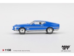 FORD MUSTANG MACH 1 GRABBER BLUE 1971  -1:64 - Mini GT - blistr