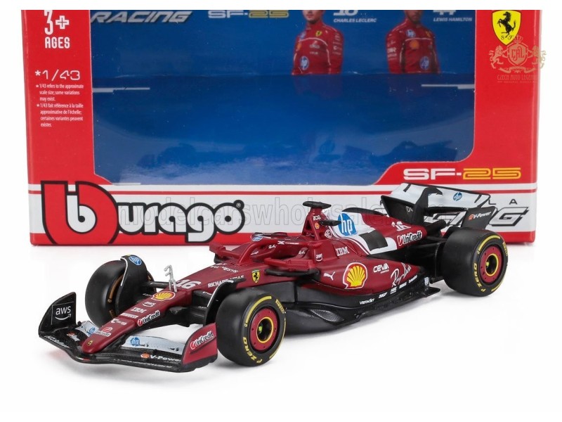 FERRARI - F1 SF-25 TEAM SCUDERIA FERRARI HP N 16 SEASON 2025 CHARLES LECLERC - RED 1:43 - Bburago