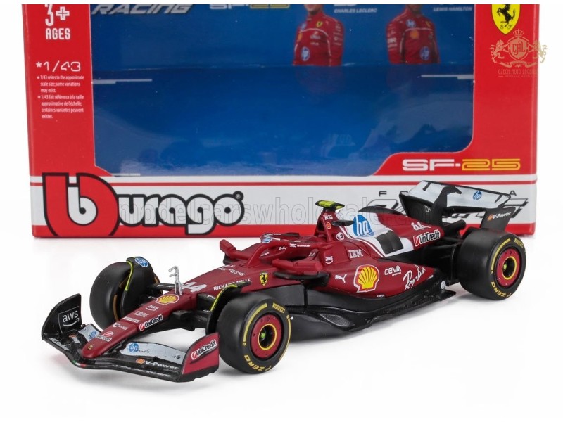 FERRARI - F1 SF-25 TEAM SCUDERIA FERRARI HP N 44 SEASON 2025 LEWIS HAMILTON - červená 1:43 - Bburago