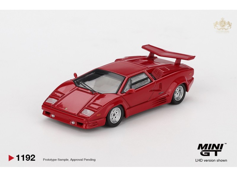 LAMBORGHINI COUNTACH 25TH ANNIVERSARY RED 1988 -1:64 - Mini GT- blistr