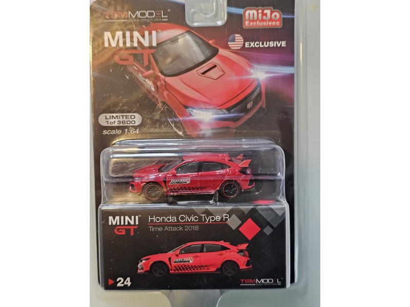 Honda CIVIC Type R  Time Attack - red - 1:64 - Mini GT - blistr