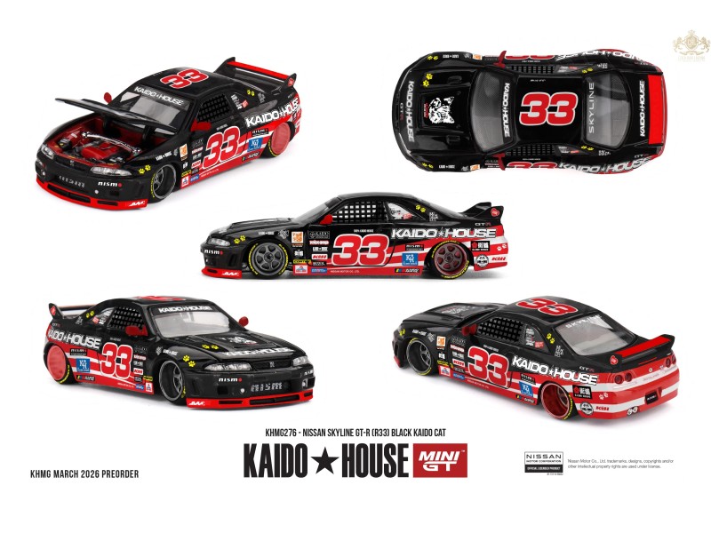 NISSAN SKYLINE GTR (R33) BLACK KAIDO CAT 1995  - 1:64 - Kaido House