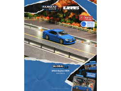 Nissan Skyline ER34 URAS -  Blue  - 1:64 - TARMAC works - blister