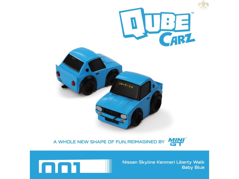 Nissan Skyline Kenmeri Liberty Walk Baby Blue - MINI GT - Qube Carz