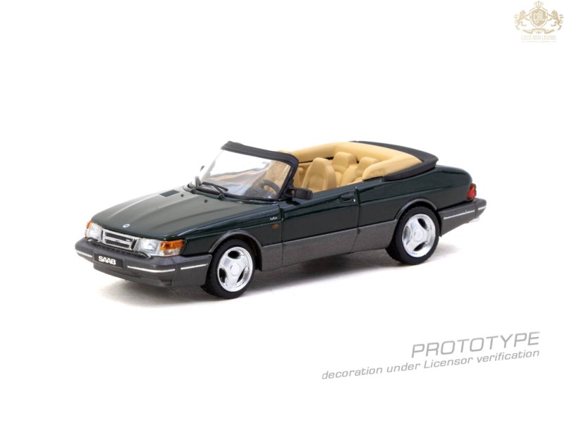 Saab 900 Turbo Cabriolet, dark green 1977  - 1:64 - TARMAC works - blister