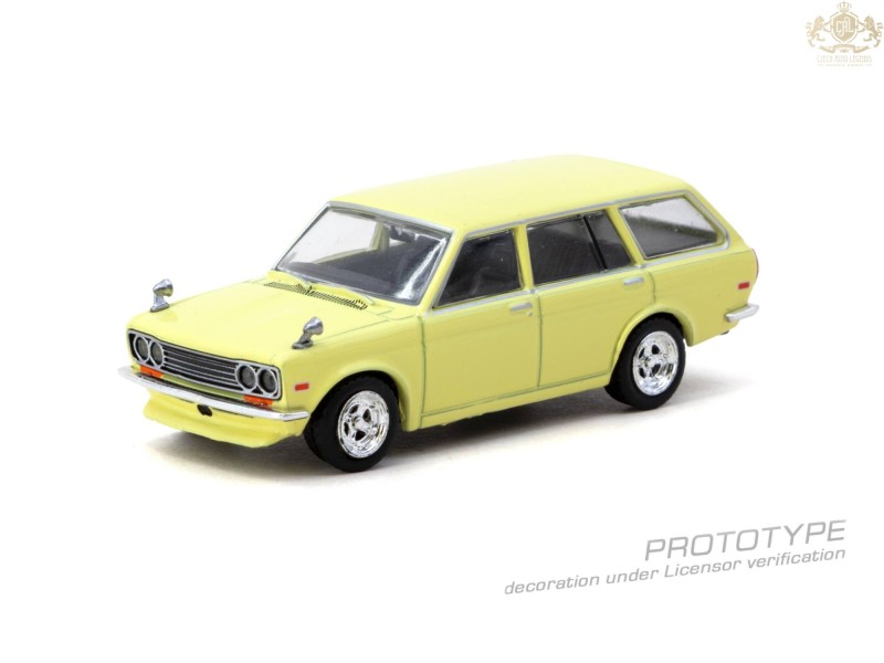 Datsun 510 Bluebird Wagon, yellow  1973 - 1:64 - TARMAC works - blistr