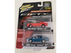 1969 Chevy Camaro ZL1 + 2002 Chevy Camaro ZL1 - Johnny Lightning -1:64