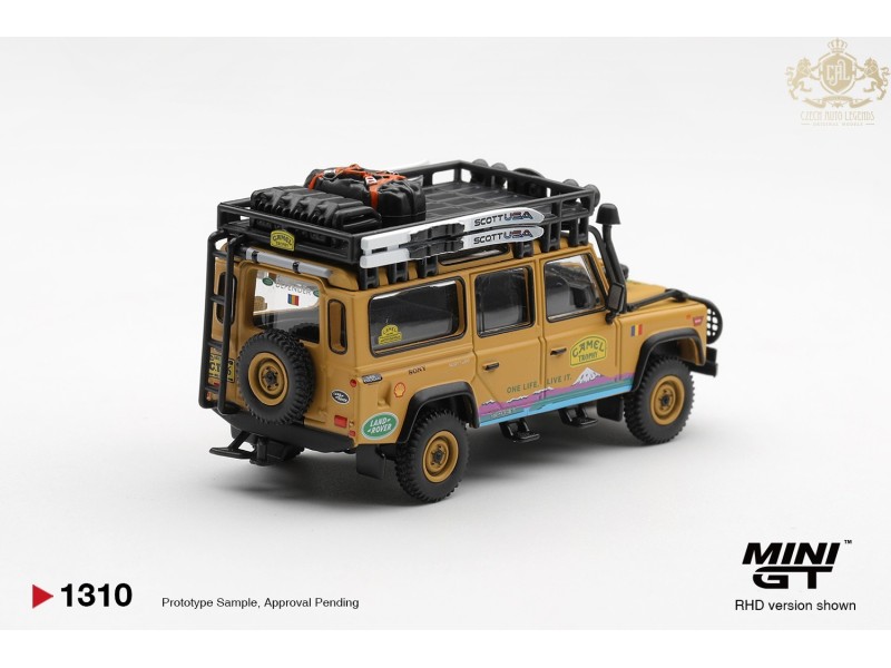 LAND ROVER DEFENDER 110 CAMEL TROPHY TEAM ROMANIA TIERRA DEL FUEGO CT36 1998   - 1:64 - Mini GT