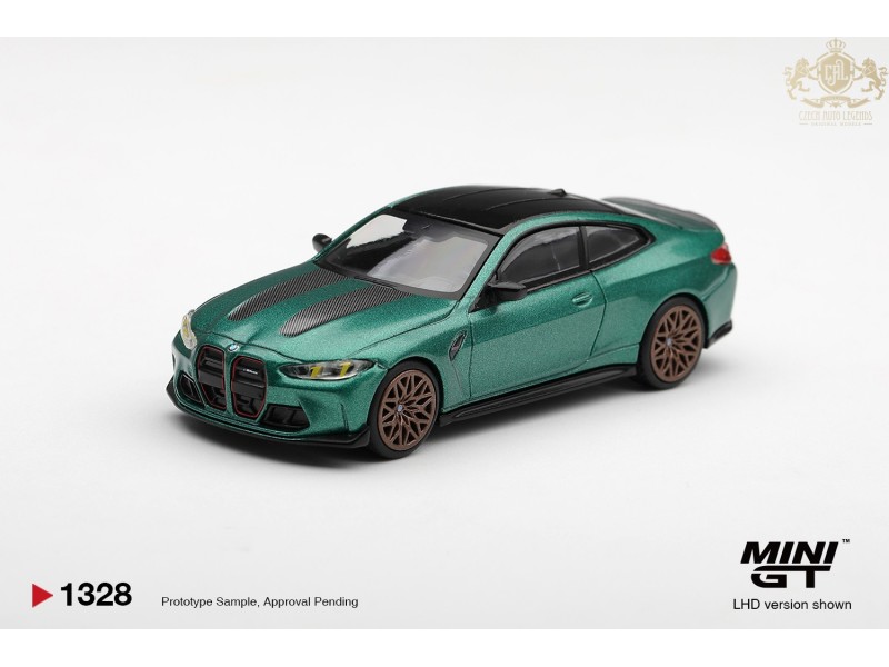 BMW M4 (G82) CS FROZEN ISLE OF MAN GREEN METALLIC 2024 - 1:64 - Mini GT - blister