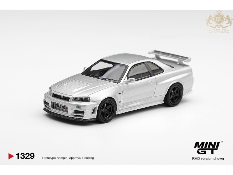 NISSAN SKYLINE GT-R (R34) Z- TUNE SILVER METALLIC 1999 - 1:64 - Mini GT