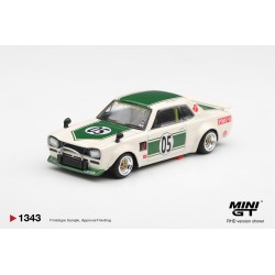 NISSAN SKYLINE GT-R (KPGC10) LB-WORKS HAKOSUKA WHITE-GREEN 1971  -1:64 - Mini GT