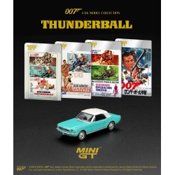 FORD MUSTANG CONVERTIBLE THUNDERBALL 1965 ENGLISH BLISTER   -1:64 - Mini GT - blistr