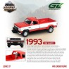 DODGE RAM D350 DUALLY - WITH EXHAUST + BUMPER WEIGHTS RED AND WHITE 1993 -1:64 - Greenlight