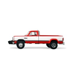 DODGE RAM D350 DUALLY - WITH EXHAUST + BUMPER WEIGHTS RED AND WHITE 1993 -1:64 - Greenlight