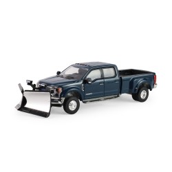 FORD F-450 DUALLY WITH SNOW PLOW ANTIMATTER BLUE 2022 -1:64 - Greenlight