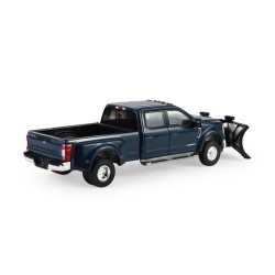 FORD F-450 DUALLY WITH SNOW PLOW ANTIMATTER BLUE 2022 -1:64 - Greenlight