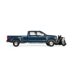 FORD F-450 DUALLY WITH SNOW PLOW ANTIMATTER BLUE 2022 -1:64 - Greenlight