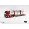 Scania 770S A6x4NA Car Transporter V8 50th anniversary + Car transporter Red -1:64 - Mini GT