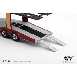 Scania 770S A6x4NA Car Transporter V8 50th anniversary + Car transporter Red -1:64 - Mini GT