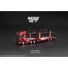 Scania 770S A6x4NA Car Transporter V8 50th anniversary + Car transporter Red -1:64 - Mini GT