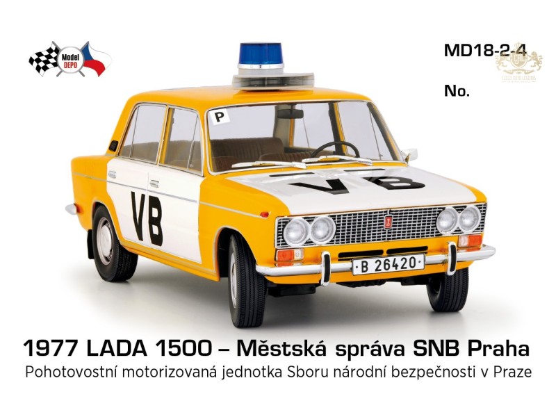 1977 LADA 1500 – MS SNB Praha, Pohotovostní motorizovaná jednotka Sboru národní bezpečnosti – Model DEPO 1:18