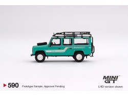 Mini GT -  LAND ROVER DEFENDER 110 COUNTY STATION WAGON 1985 - zelená