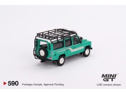 Mini GT -  LAND ROVER DEFENDER 110 COUNTY STATION WAGON 1985 - zelená