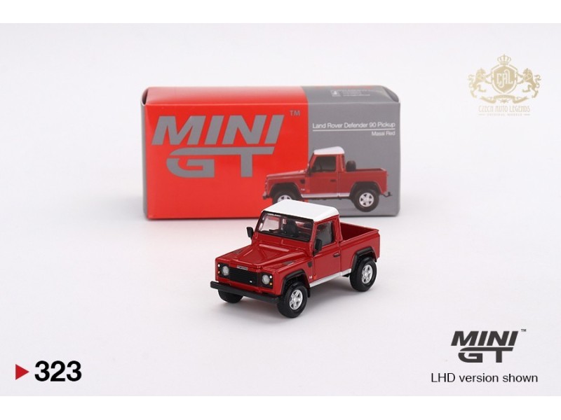 Mini GT - LAND ROVER DEFENDER 90 PICKUP - červená - 2009 - 1:64