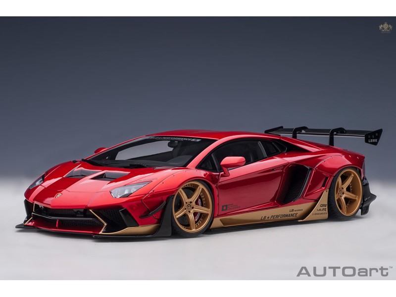 Liberty Walk LB-Works 2018 Lamborghini Aventador Limited 1:18 (Hyper Red) - AUTOart